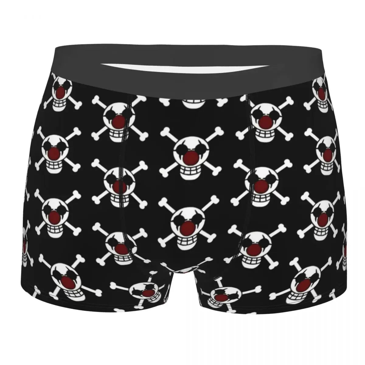 Caleçon Boxeur One Piece - Motif Répété Jolly Roger (Noir)