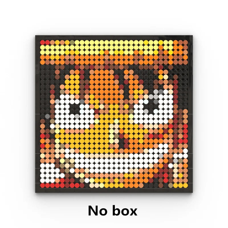 One Piece Pixel Art Mosaic Painting - Ritratto di Roronoa Zoro (mattoni)