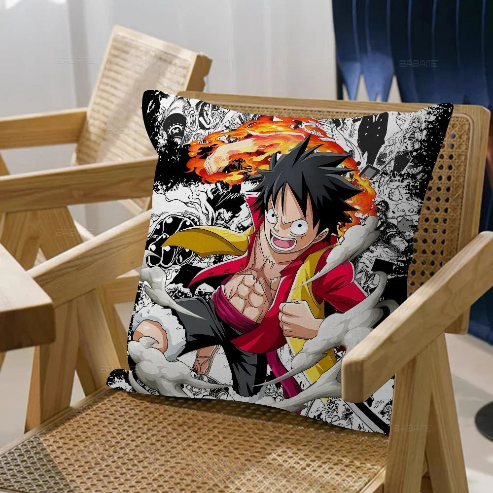 Funda de cojín de One Piece - Luffy Gear 4 en combate
