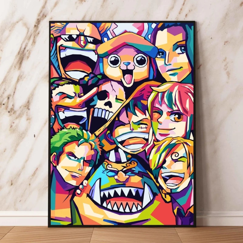 Tableau One Piece Pop Art - Équipage du Chapeau de Paille