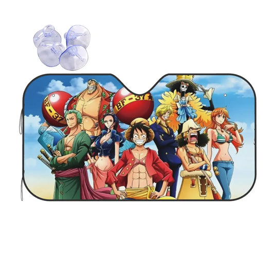 Pare-soleil Avant One Piece - Illustration Équipage au Couchant