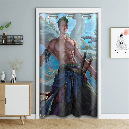 Tenda per porta One Piece - Roronoa Zoro senza maglietta (stile Wano Kuni)