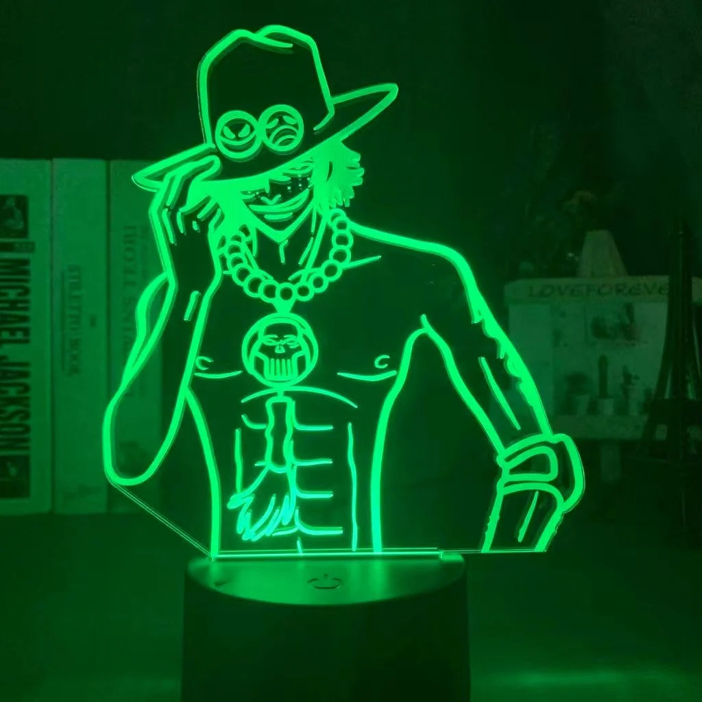 Luce notturna a LED One Piece - Portgas D. Ace Fire Fist (verde)