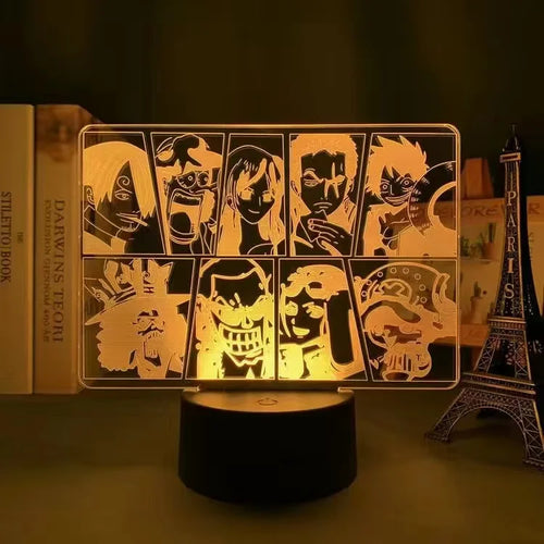 Lampe Veilleuse LED One Piece - Collage Équipage Mugiwara (Jaune)