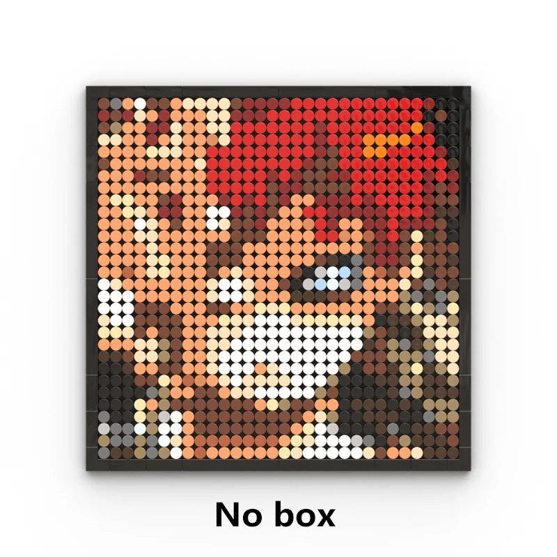 One Piece Pixel Art Mosaic Painting - Ritratto di Roronoa Zoro (mattoni)