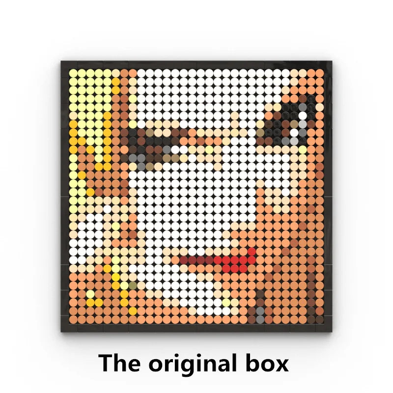 One Piece Pixel Art Mosaic Painting - Ritratto di Roronoa Zoro (mattoni)