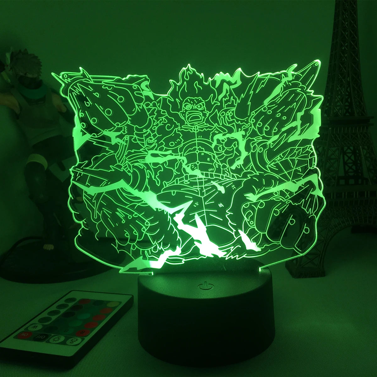 Lampe LED One Piece - Roronoa Zoro Triple Sabres (Vert)