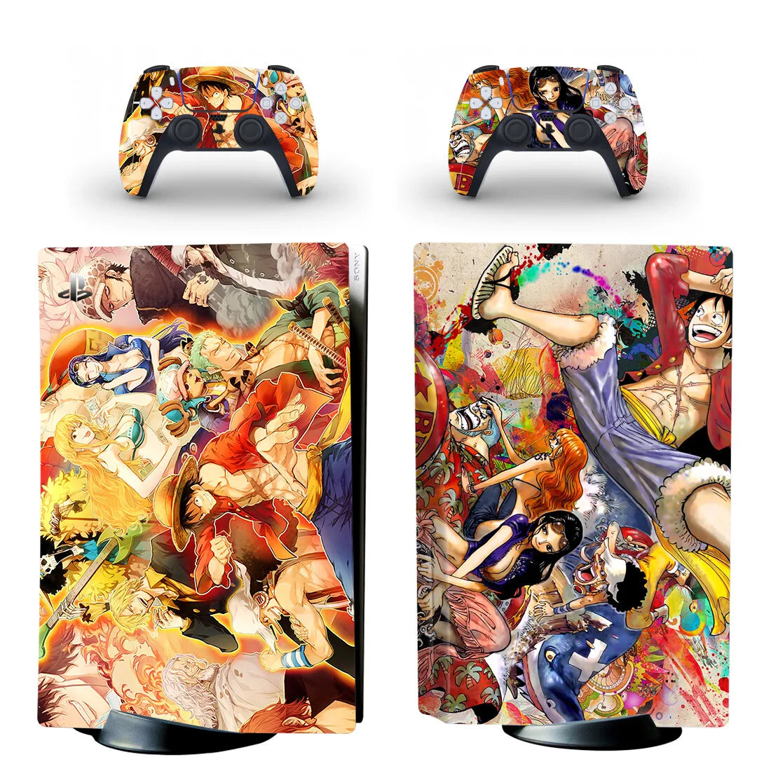 Pegatinas de One Piece para PS5: Colores de la tripulación del Sombrero de Paja
