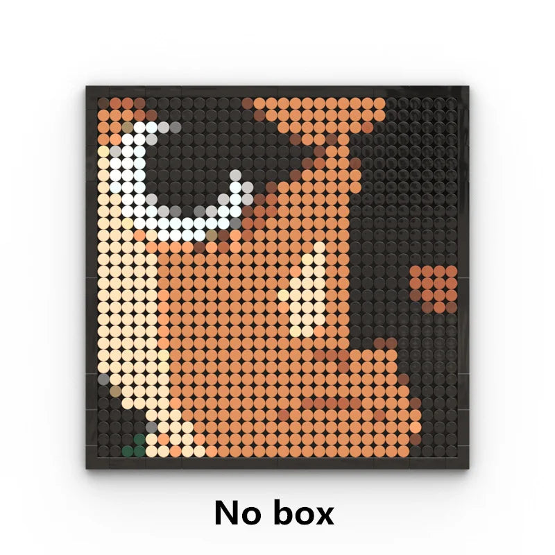 One Piece Pixel Art Mosaic Painting - Ritratto di Roronoa Zoro (mattoni)