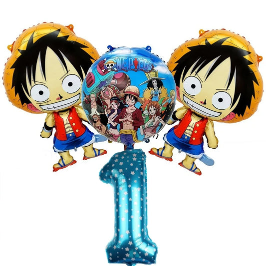 Kit de Ballons One Piece - Décoration Anniversaire 1 an (Chiffre Bleu)