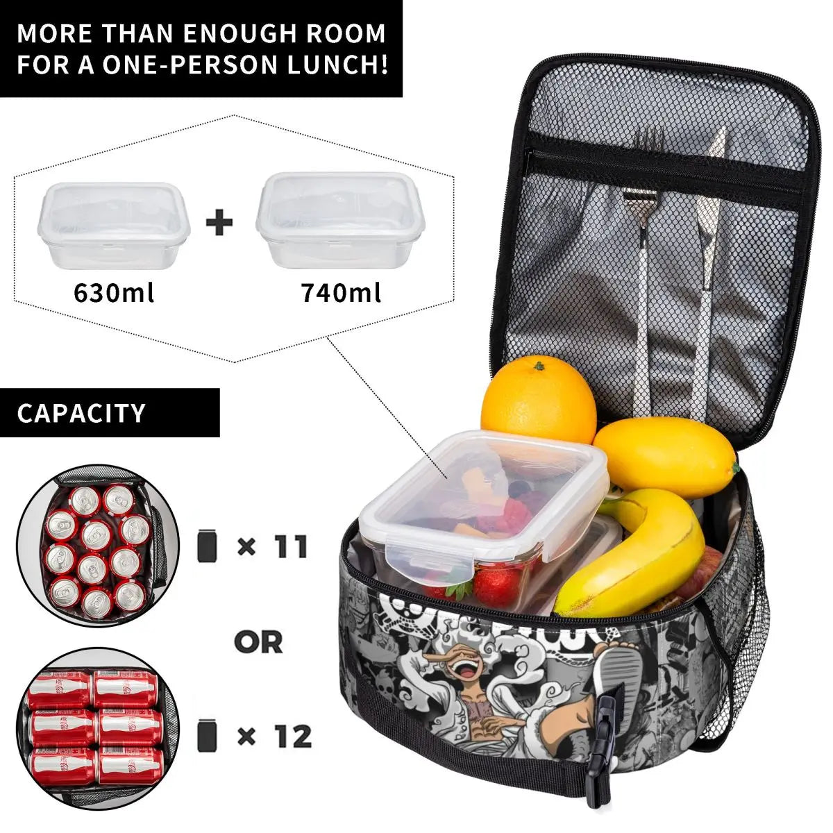 Borsa termica One Piece – Collage manga Monkey D. Luffy