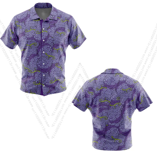 Chemise One Piece - Manches Courtes Imprimé All-Over Fruits du Démon