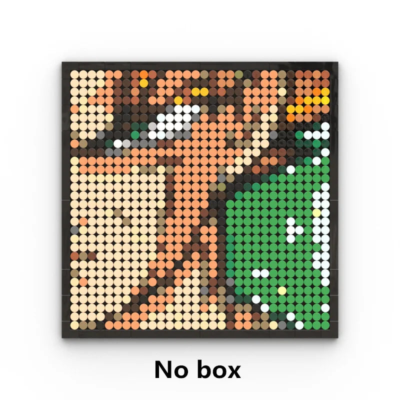 One Piece Pixel Art Mosaic Painting - Ritratto di Roronoa Zoro (mattoni)