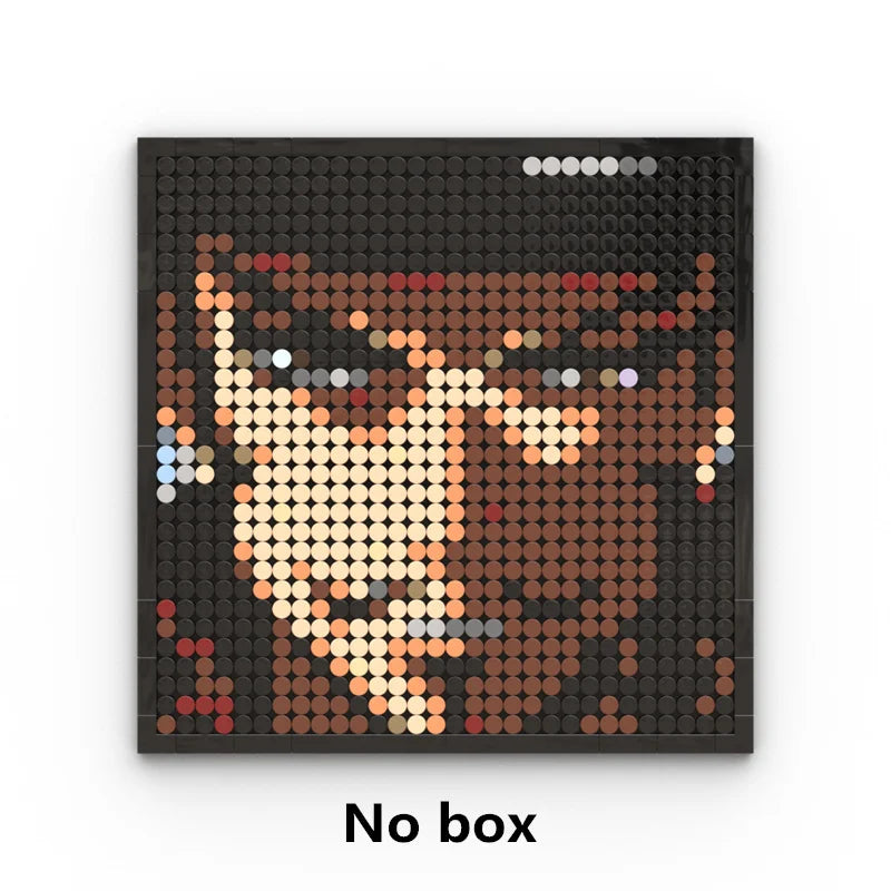 One Piece Pixel Art Mosaic Painting - Ritratto di Roronoa Zoro (mattoni)