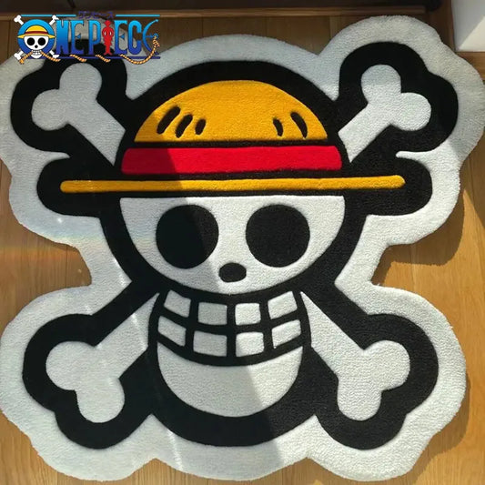 Tappeto One Piece - Emblema Jolly Roger Mugiwara (tappetino antiscivolo)