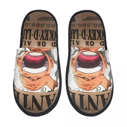 Pantofole One Piece - Design Monkey D. Luffy Wanted (Beige)