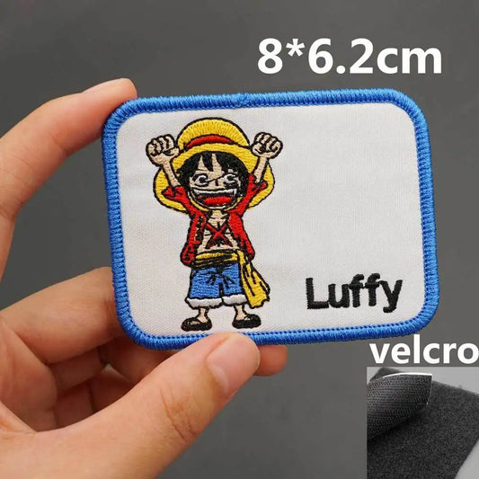 Écusson One Piece - Luffy Wanted Rectangulaire (Bleu)