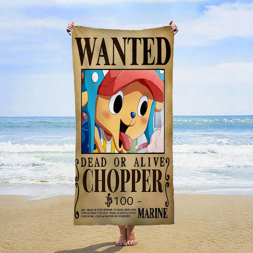 Toalla de playa de One Piece - Wanted Chopper (Nuevo Mundo)