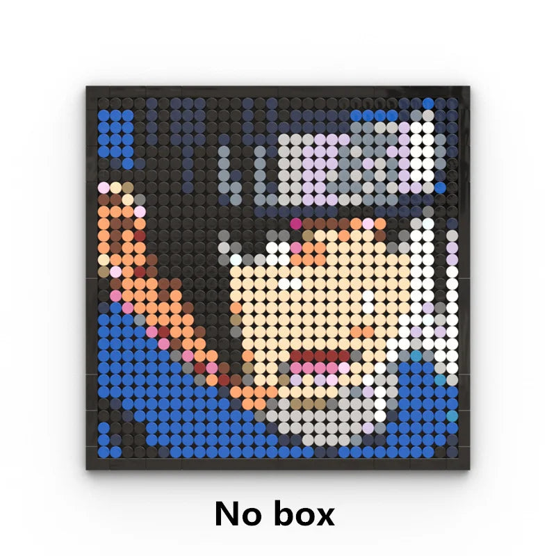 One Piece Pixel Art Mosaic Painting - Ritratto di Roronoa Zoro (mattoni)