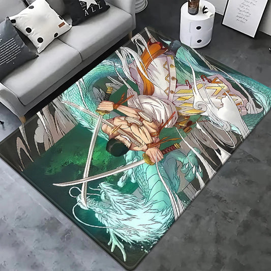 Tapis One Piece - Duo Luffy et Zoro (Aura de Combat)