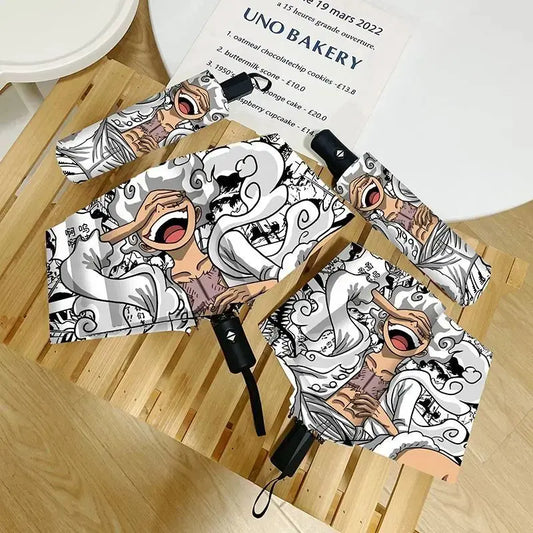 Parapluie One Piece - Motif Manga "Wanted" (Noir & Blanc)